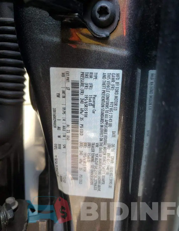 1FADP3E2XGL376633 Photo# 10
