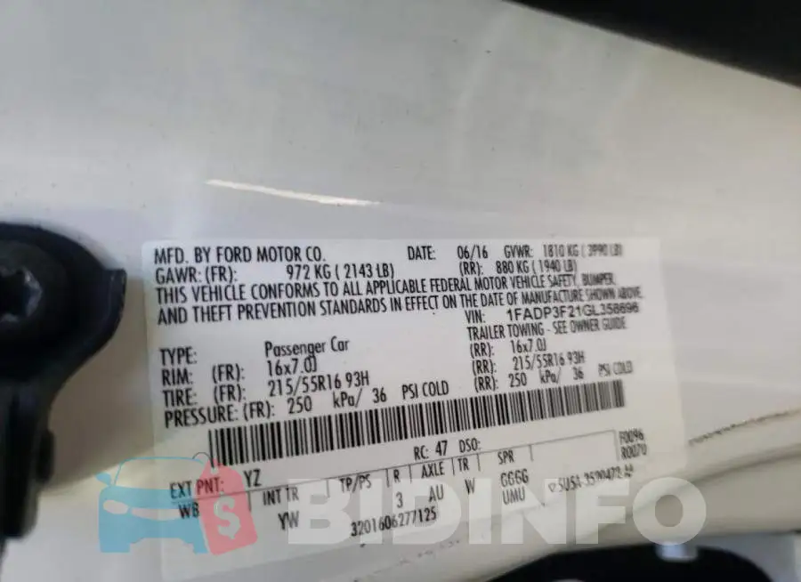 1FADP3F21GL358696 Photo# 10