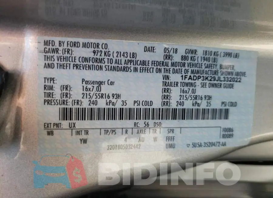 1FADP3K29JL332022 Photo# 10