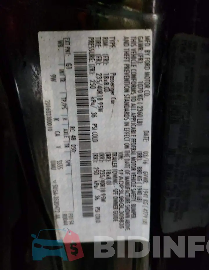 1FADP3L96GL309835 Photo# 10