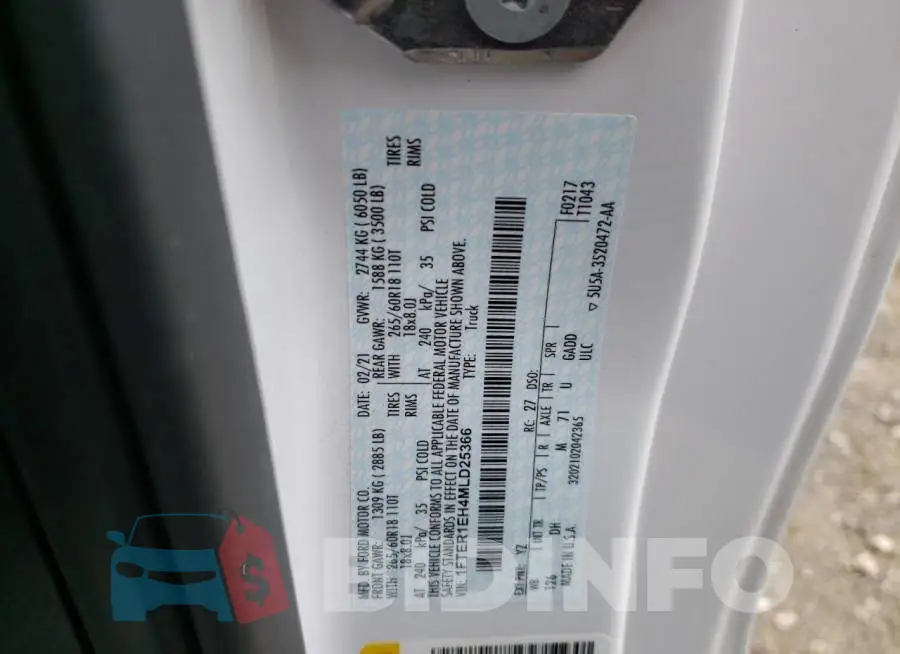 1FTER1EH4MLD25366 Photo# 10