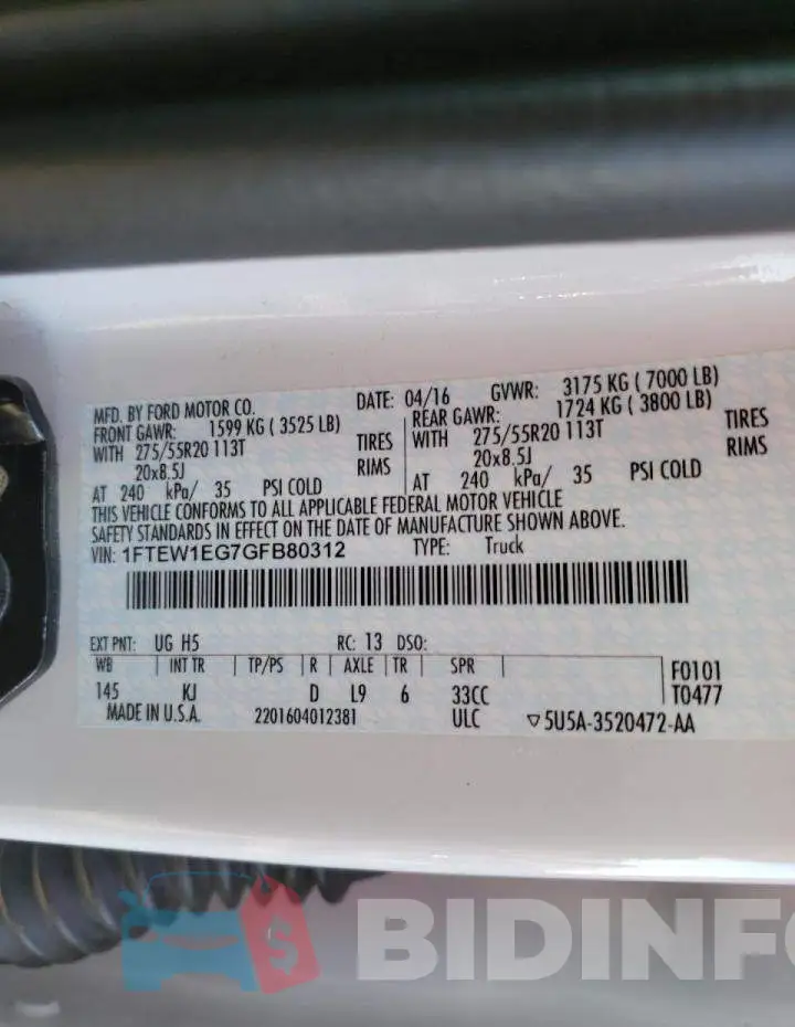 1FTEW1EG7GFB80312 Photo# 10