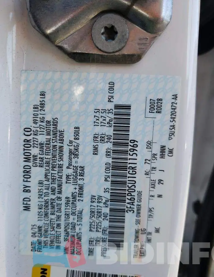 3FA6P0SU1GR115969 Photo# 10