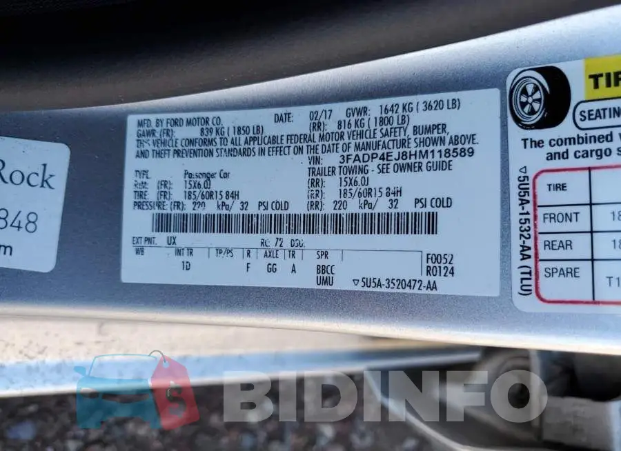 3FADP4EJ8HM118589 Photo# 10