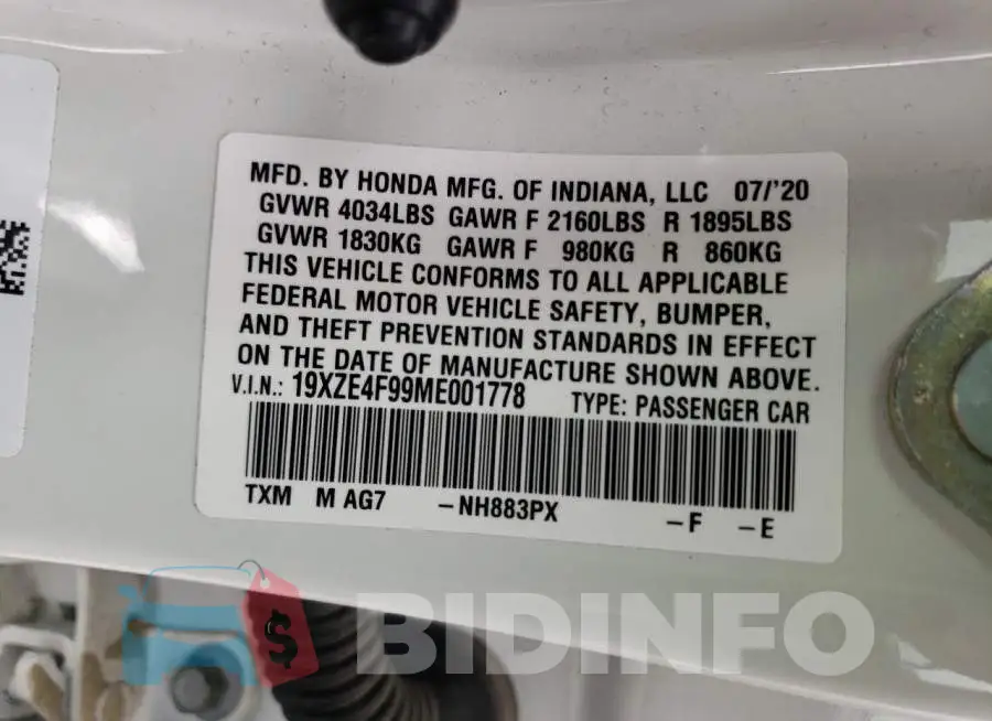 19XZE4F99ME001778 Photo# 10