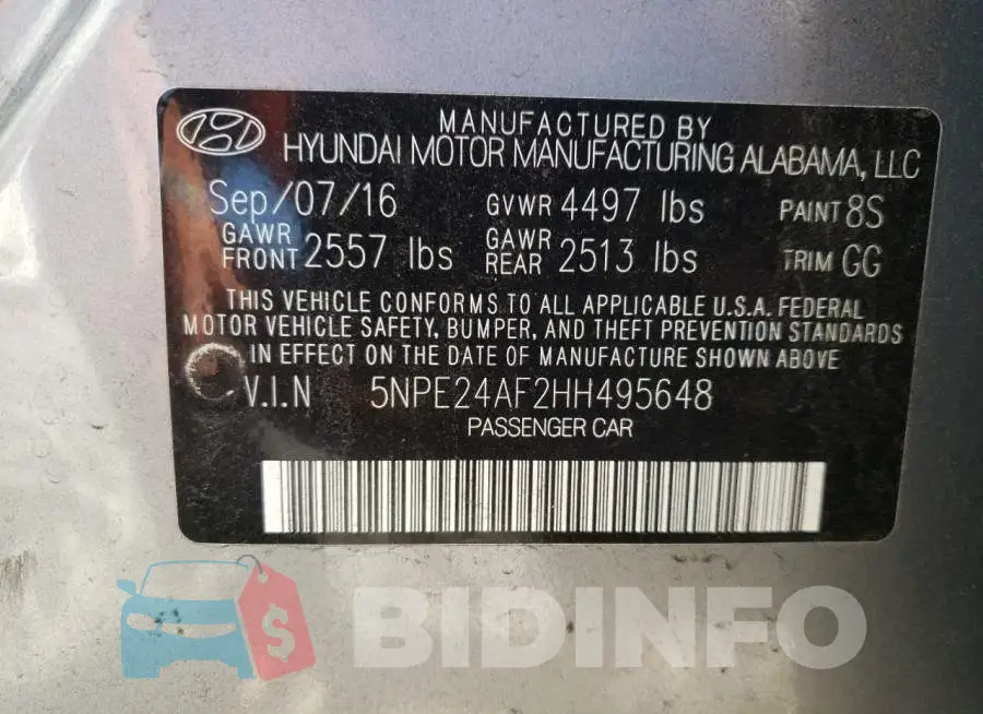 5NPE24AF2HH495648 Photo# 10
