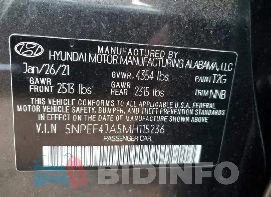 5NPEF4JA5MH115236 Photo# 10