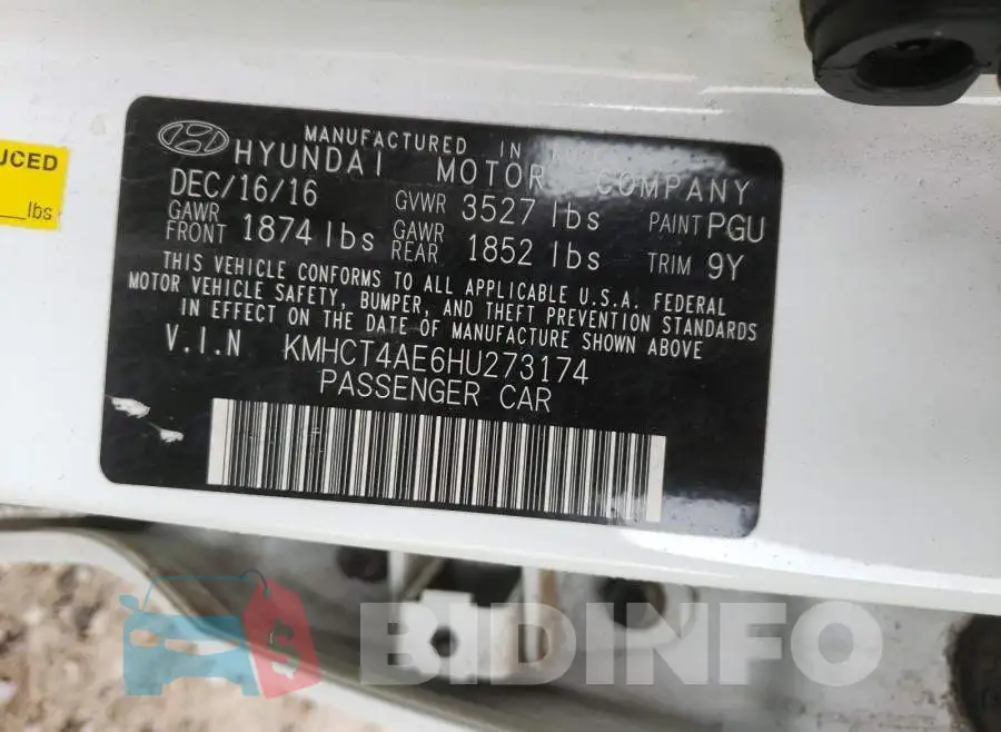 KMHCT4AE6HU273174 Photo# 10