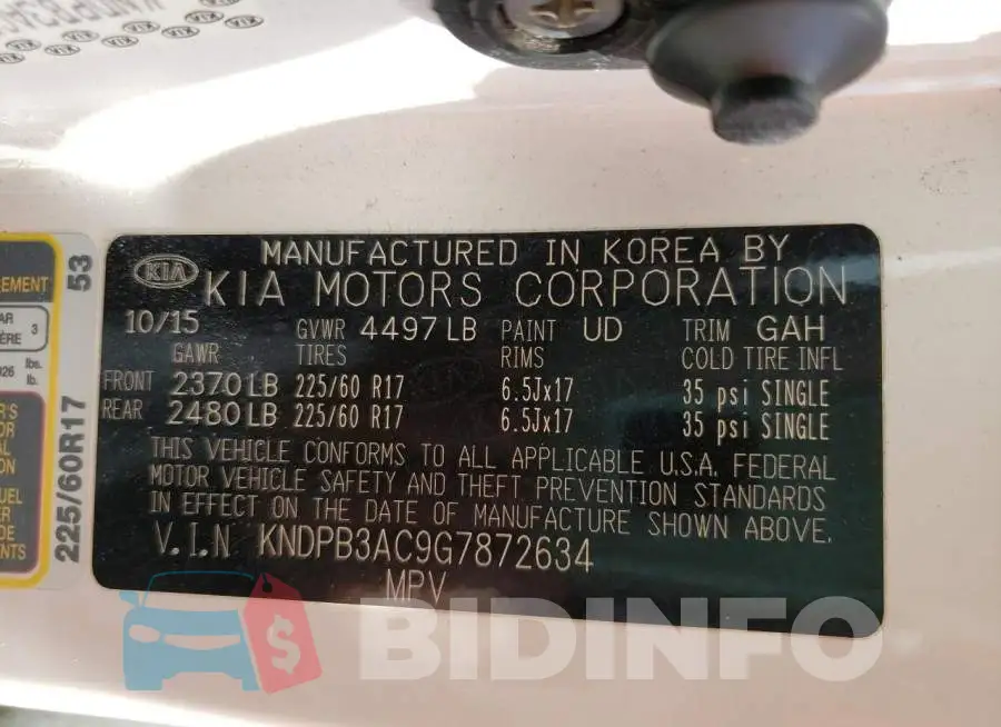 KNDPB3AC9G7872634 Photo# 10