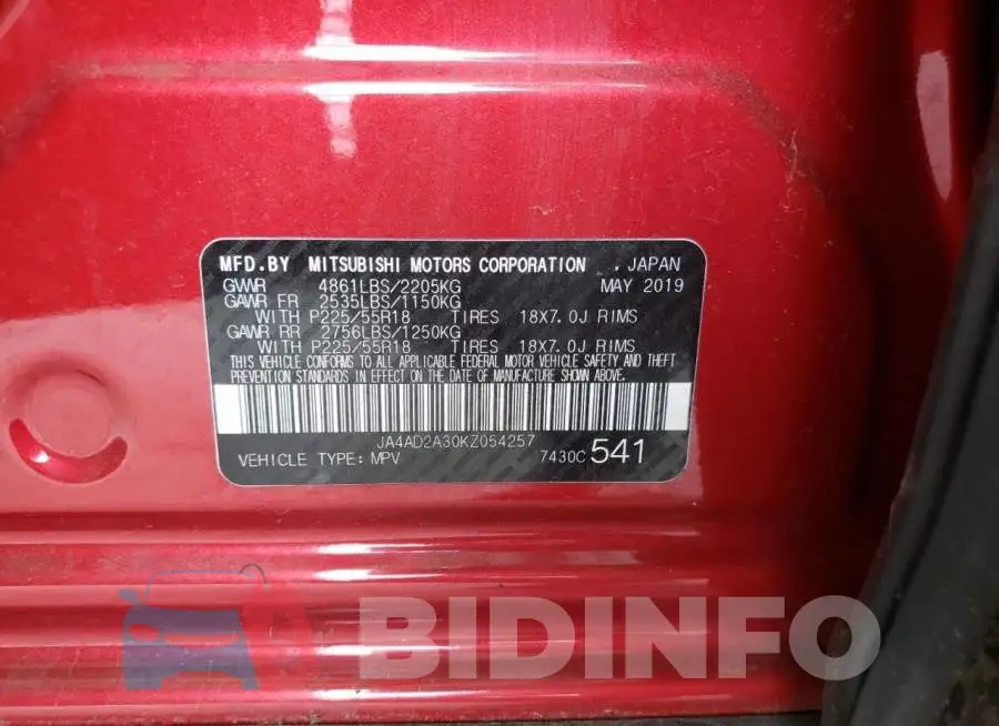 JA4AD2A30KZ054257 Photo# 10