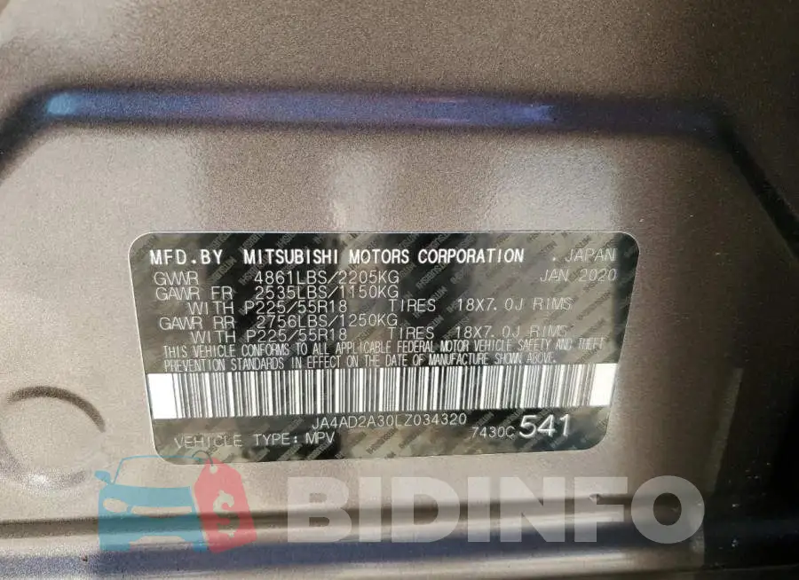 JA4AD2A30LZ034320 Photo# 10