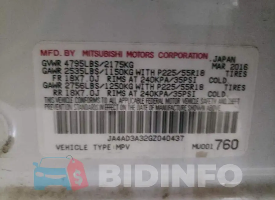 JA4AD3A32GZ040437 Photo# 10
