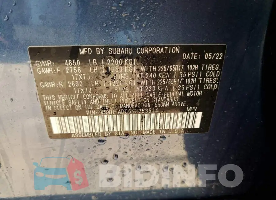 4S4BTADC6N3253514 Photo# 10