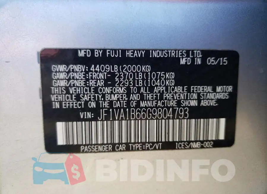 JF1VA1B66G9804793 Photo# 10