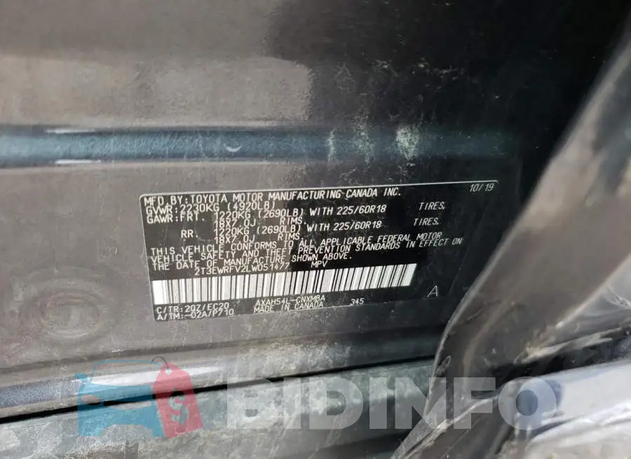 2T3EWRFV2LW051477 Photo# 10