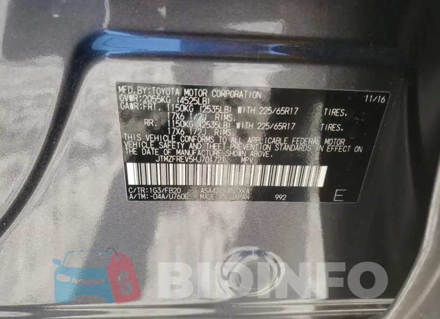 JTMZFREV5HJ701721 Photo# 10