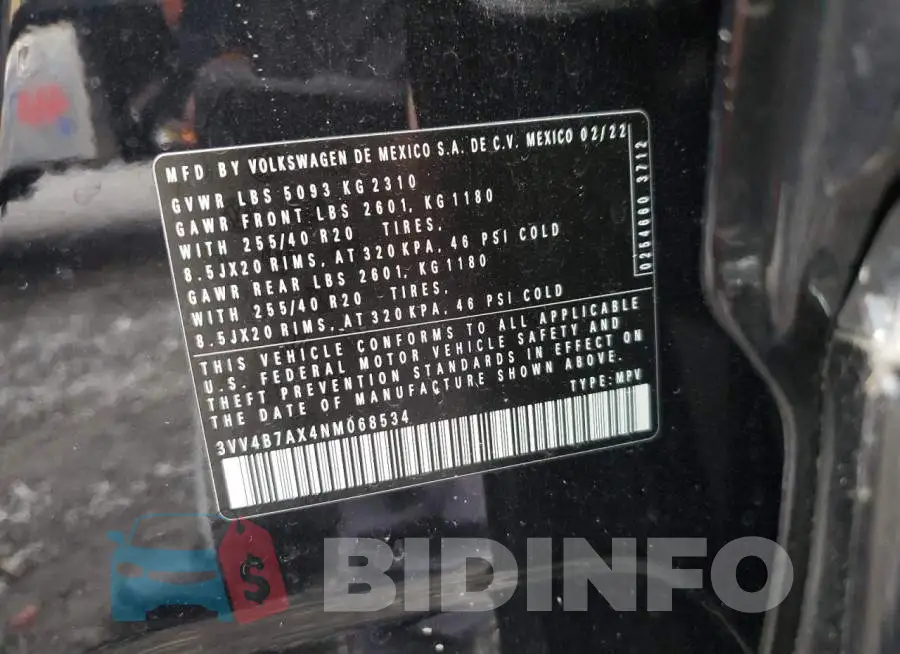 3VV4B7AX4NM068534 Photo# 10