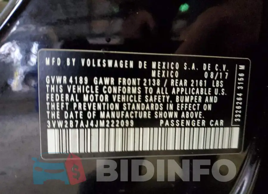 3VW2B7AJ4JM222099 Photo# 10