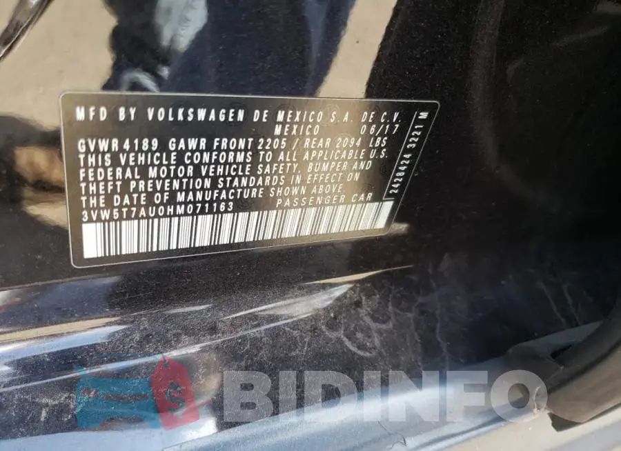 3VW5T7AU0HM071163 Photo# 10
