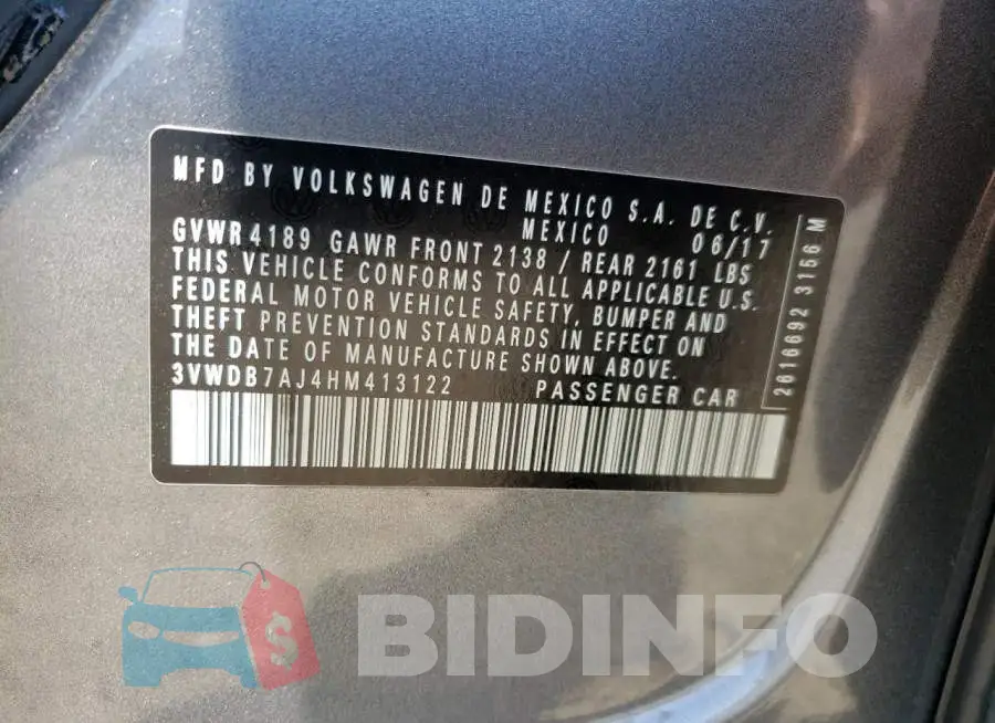 3VWDB7AJ4HM413122 Photo# 10