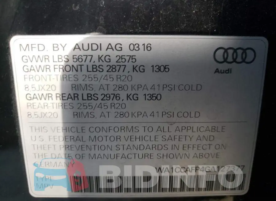WA1CCAFP4GA127377 Photo# 10