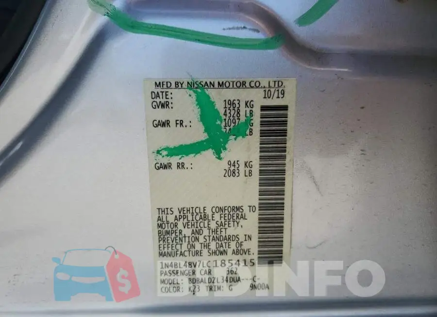 1N4BL4BV7LC185415 Photo# 10