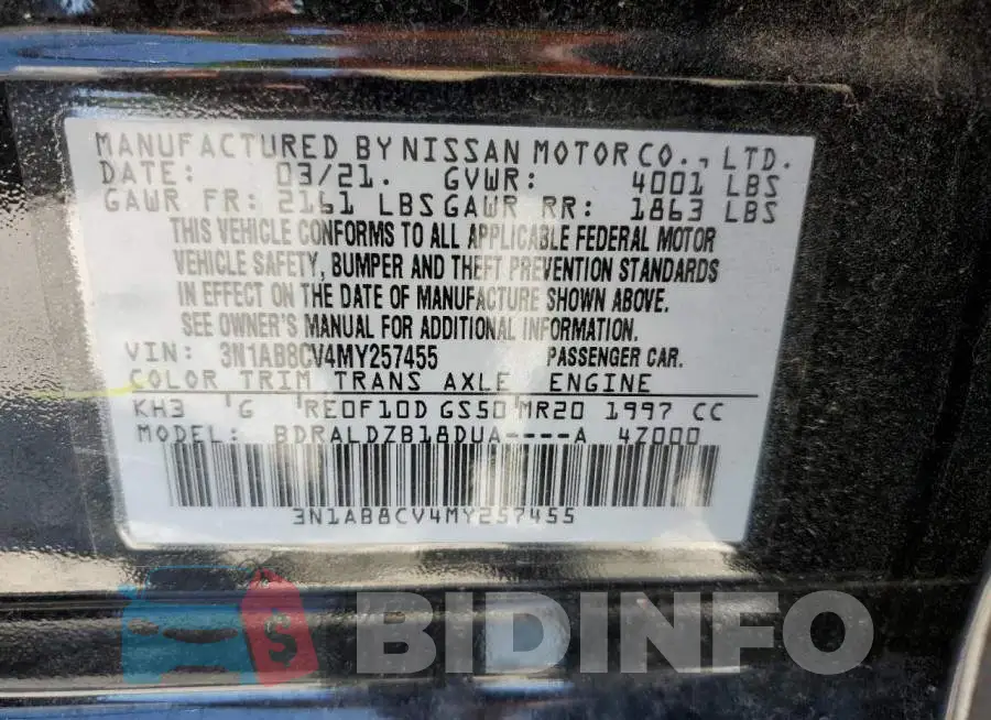 3N1AB8CV4MY257455 Photo# 10