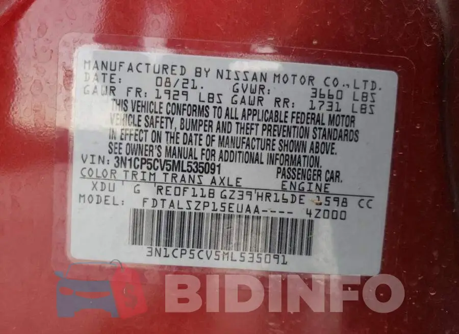3N1CP5CV5ML535091 Photo# 10