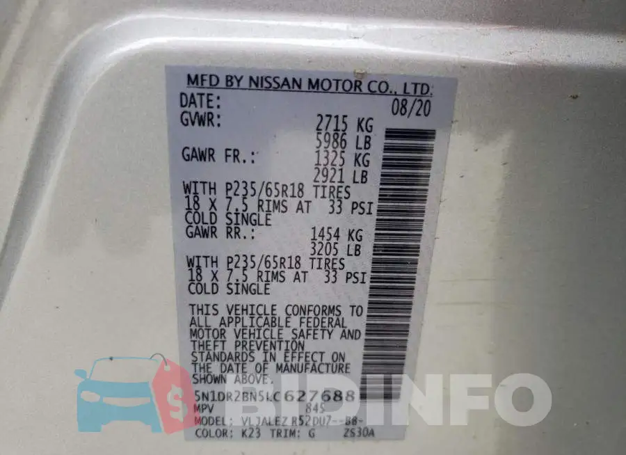 5N1DR2BN5LC627688 Photo# 10