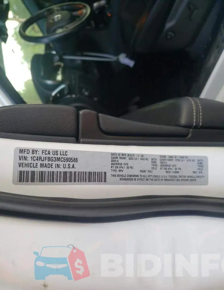 1C4RJFBG3MC590586 Photo# 10