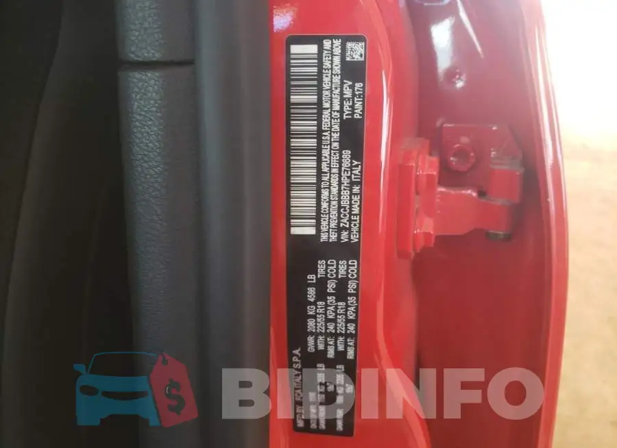 ZACCJBBB7HPE76689 Photo# 10