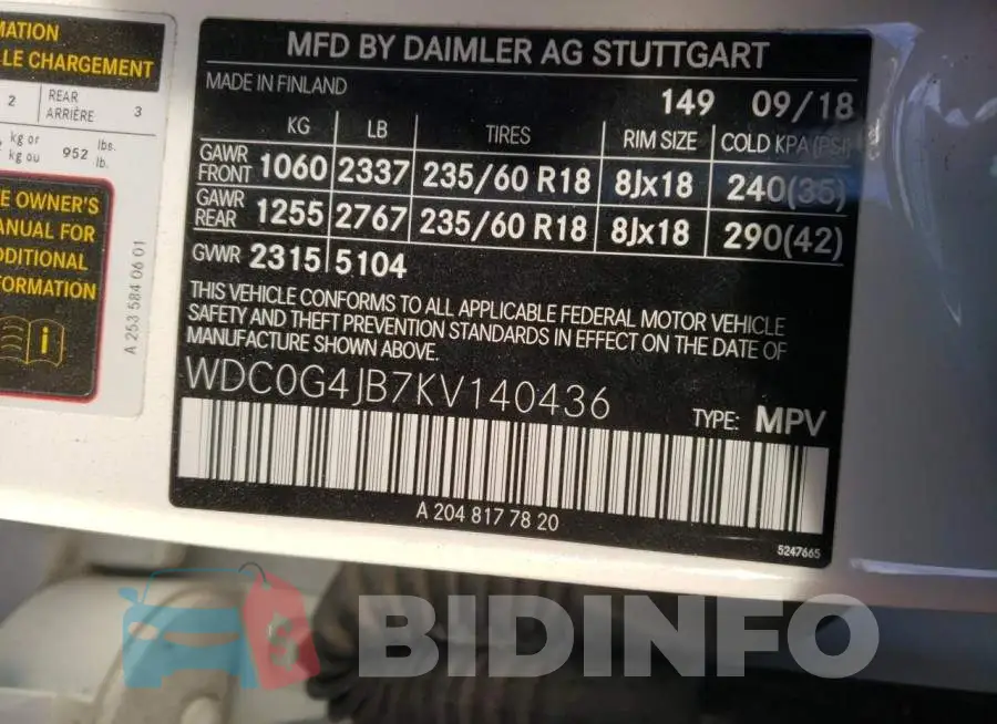 WDC0G4JB7KV140436 Photo# 10