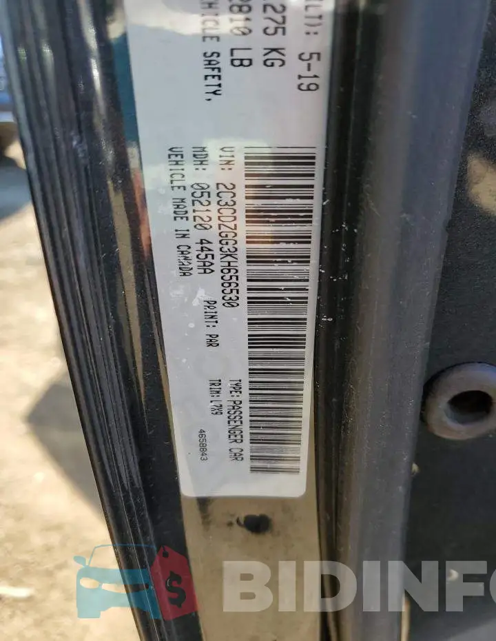 2C3CDZGG3KH656530 Photo# 10
