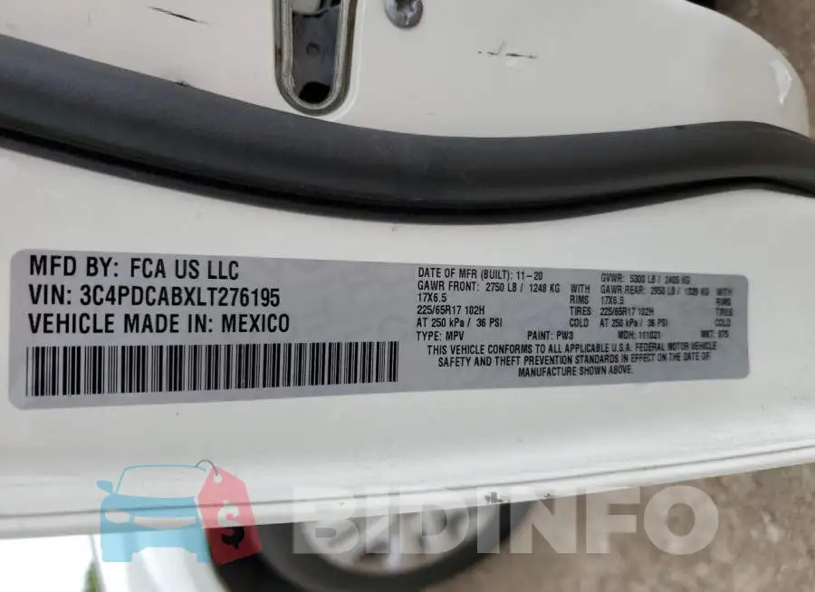 3C4PDCABXLT276195 Photo# 10