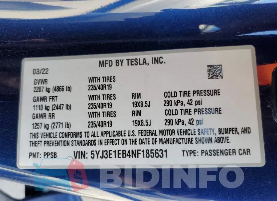 5YJ3E1EB4NF185631 Photo# 10