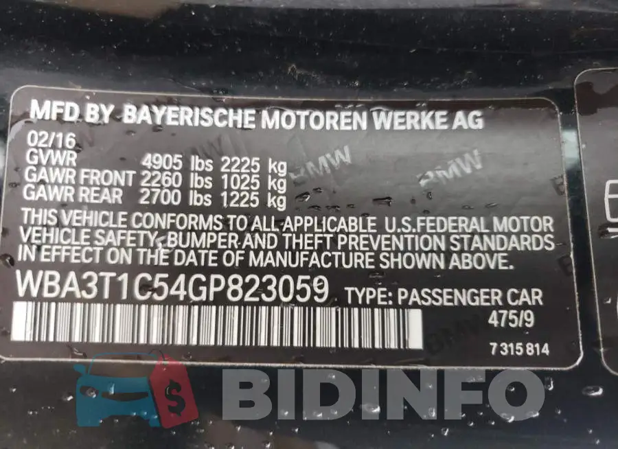WBA3T1C54GP823059 Photo# 10