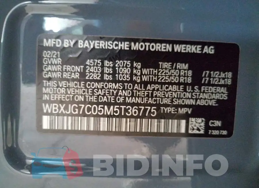 WBXJG7C05M5T36775 Photo# 10