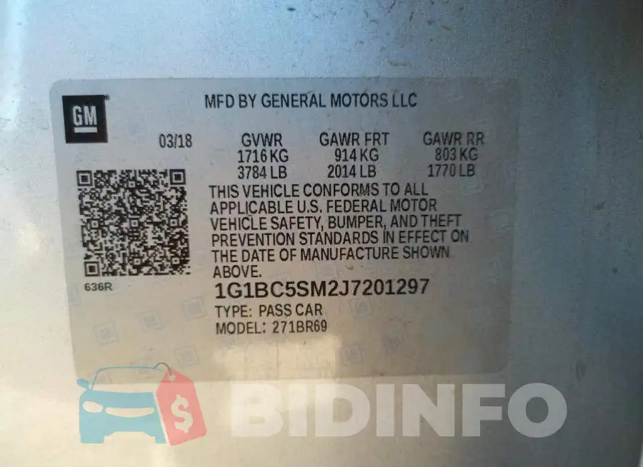 1G1BC5SM2J7201297 Photo# 10
