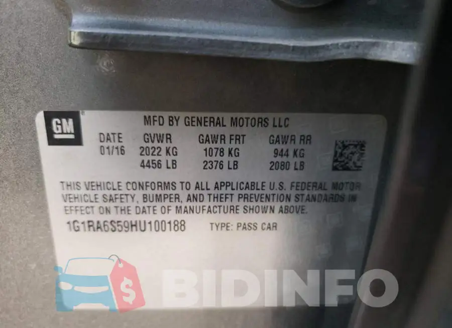 1G1RA6S59HU100188 Photo# 10