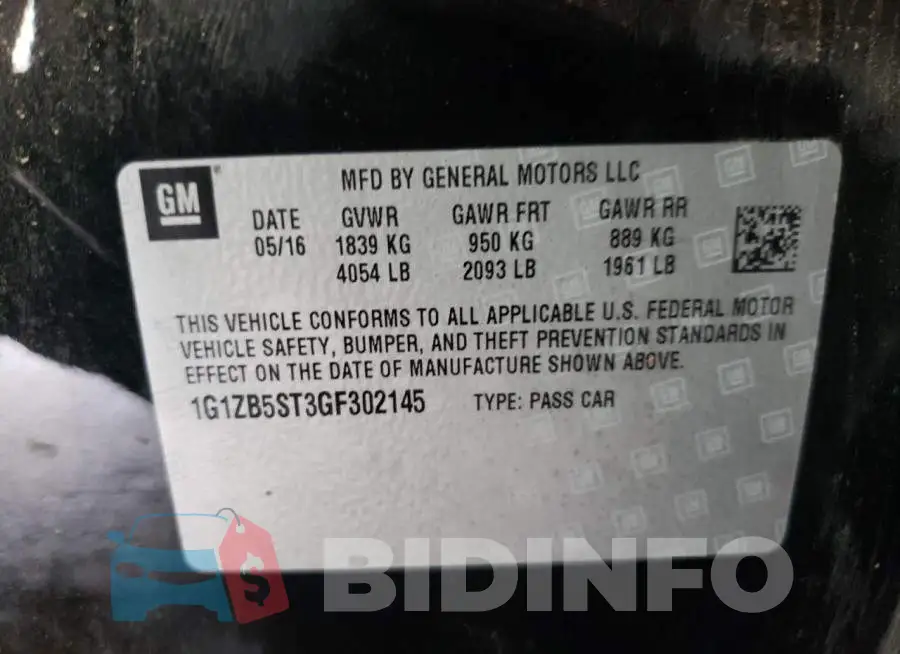 1G1ZB5ST3GF302145 Photo# 10