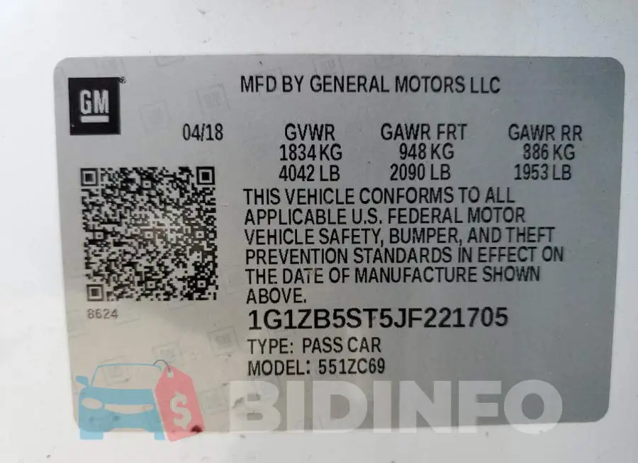 1G1ZB5ST5JF221705 Photo# 10