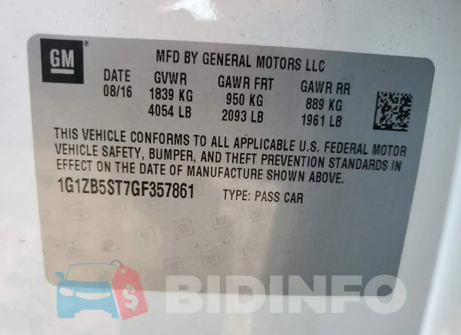 1G1ZB5ST7GF357861 Photo# 10
