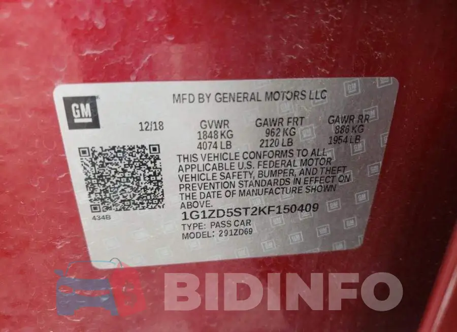 1G1ZD5ST2KF150409 Photo# 10
