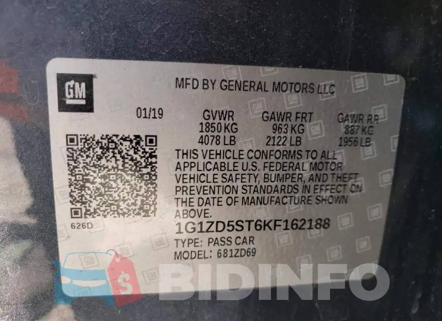 1G1ZD5ST6KF162188 Photo# 10