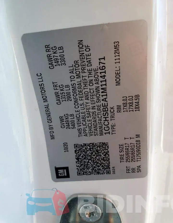 1GCHSBEA1M1141671 Photo# 10