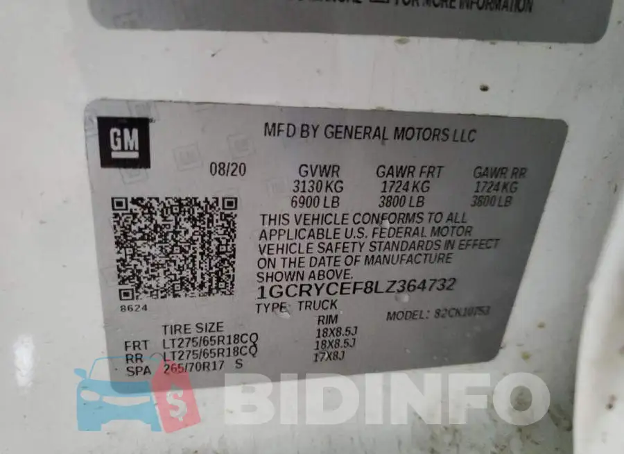 1GCRYCEF8LZ364732 Photo# 10