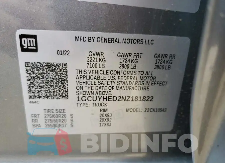 1GCUYHED2NZ181822 Photo# 10