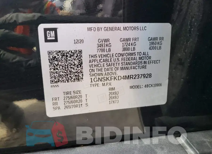1GNSKFKD4MR237928 Photo# 10