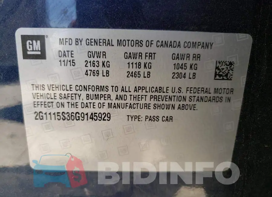 2G1115S36G9145929 Photo# 10