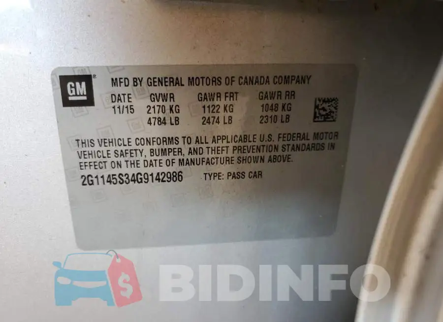 2G1145S34G9142986 Photo# 10